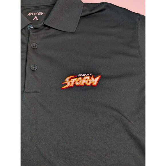 Antigua Seattle Storm WNBA Polo Shirt Mens Large Green Stretch Top - Picture 4 of 9